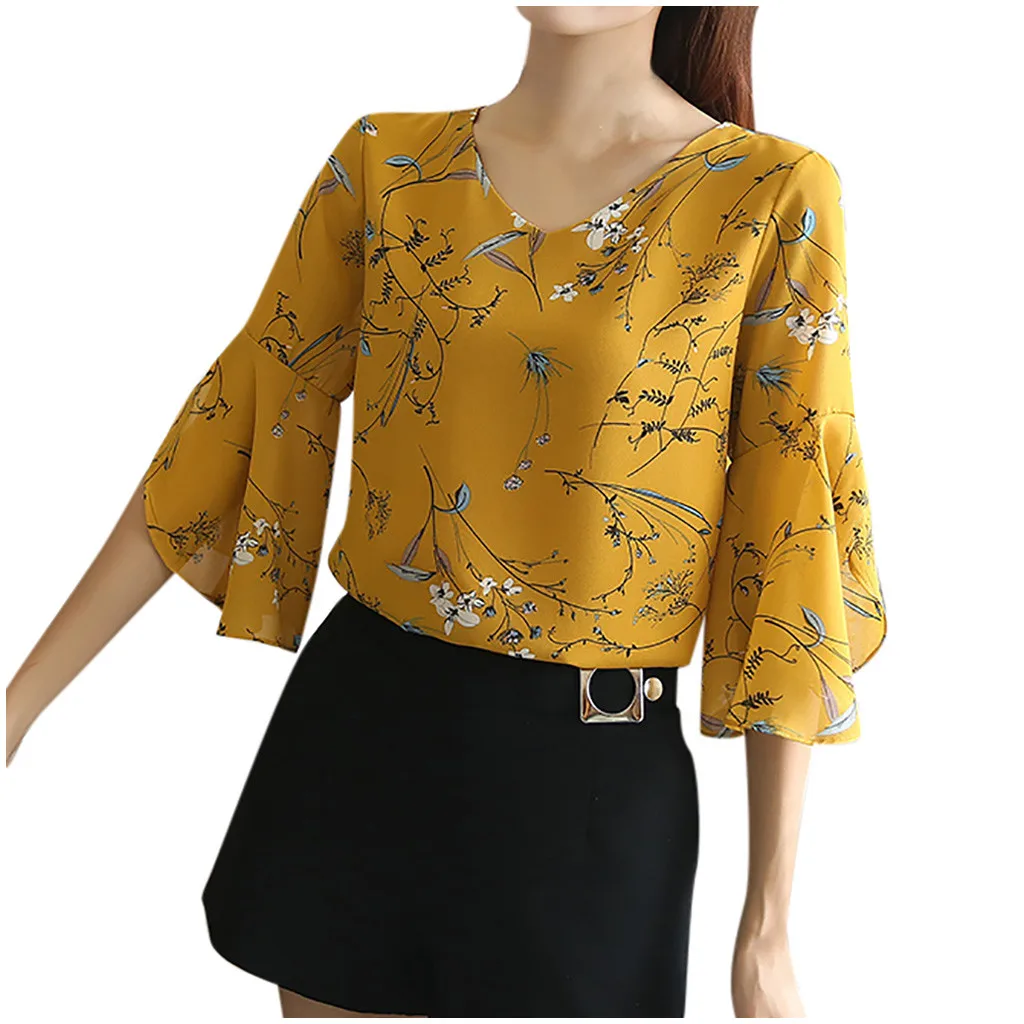 Women's Blouses Plus Size Shirt Fashion Women Chiffon V-neck Short Flare Sleeve Ladies Printed Tops Shirt Women's Clothing R
Women's Blouses Plus Size Shirt Fashion Women Chiffon V-neck Short Flare Sleeve Ladies Printed Tops Shirt Women's Clothing R