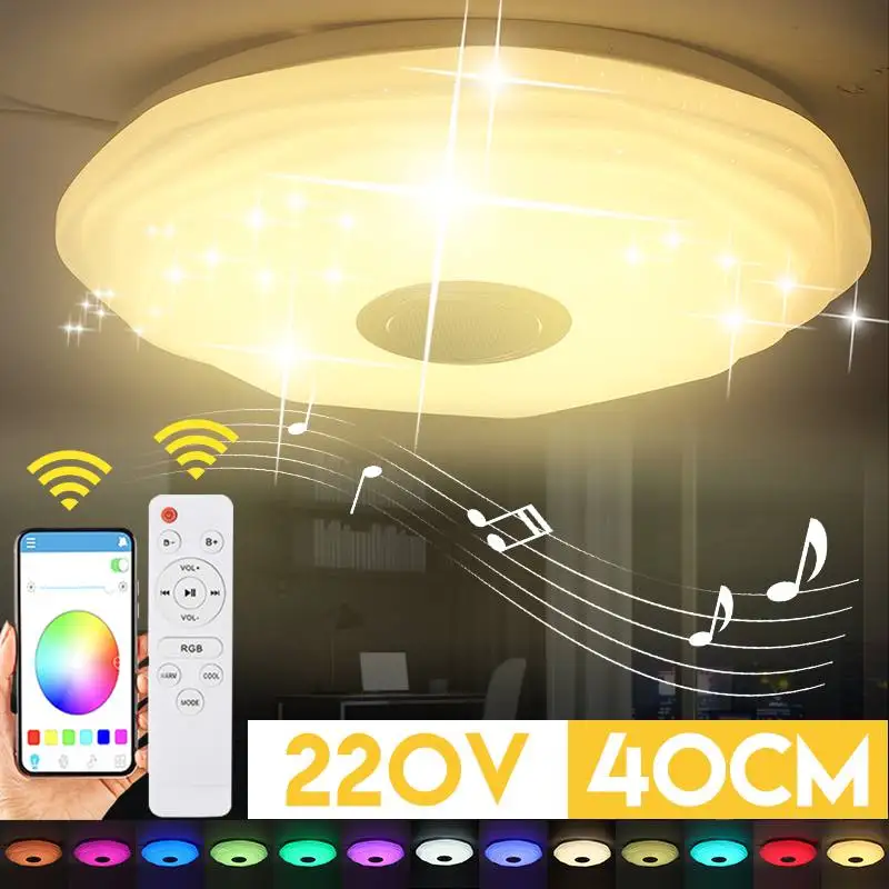 40CM RGB Dimmable LED Ceiling Lamp LED Modern Music Remote & APP Control Ceiling Home Surface Mount Flush Panel Light Fixture
40CM RGB Dimmable LED Ceiling Lamp LED Modern Music Remote & APP Control Ceiling Home Surface Mount Flush Panel Light Fixture