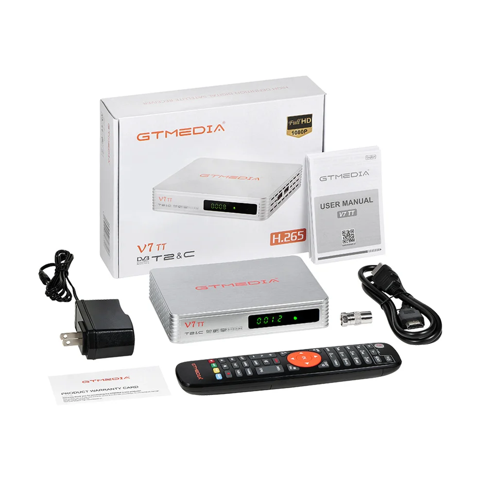 

LccKaa GTMEDIA V7 TT Terrestrial TV Receiver DVB-T2 Cable Decoder H.265 HEVC 10Bit Tuner USB WIFI TDT Set top box HD 1080P