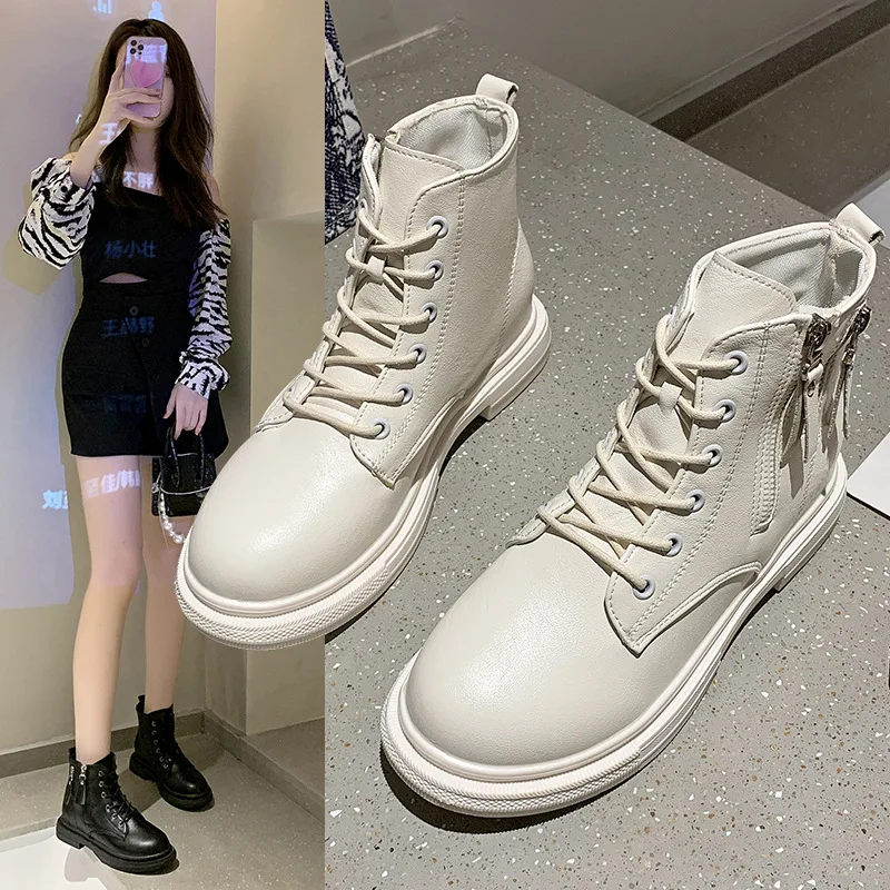 Autumn And Winter New Beige Black British Short Net Red Fashion Double Zipper Single Boots Middle Help Martin Boots Women
Autumn And Winter New Beige Black British Short Net Red Fashion Double Zipper Single Boots Middle Help Martin Boots Women