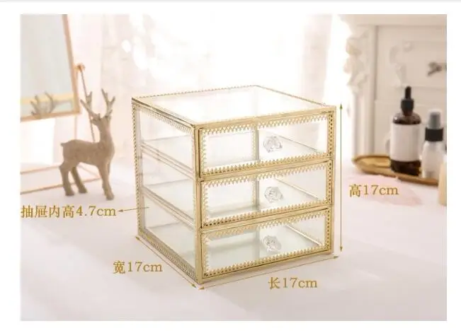 Vintage copper glass desktop storage box Jewelry finishing box Drawer cosmetics storage box
Vintage copper glass desktop storage box Jewelry finishing box Drawer cosmetics storage box