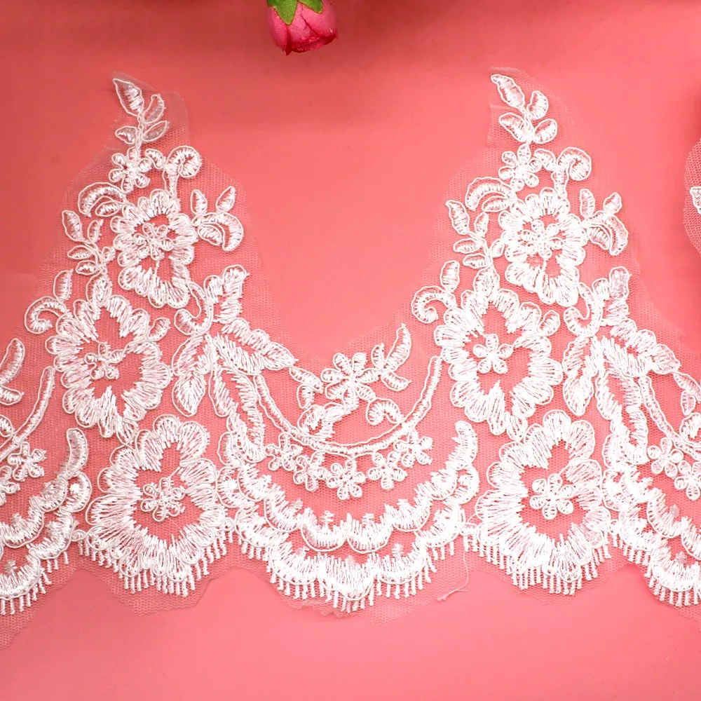 White Embroidery Lace For Wedding Dress Scalloped Applique Diy Garment Trims 20cm
White Embroidery Lace For Wedding Dress Scalloped Applique Diy Garment Trims 20cm