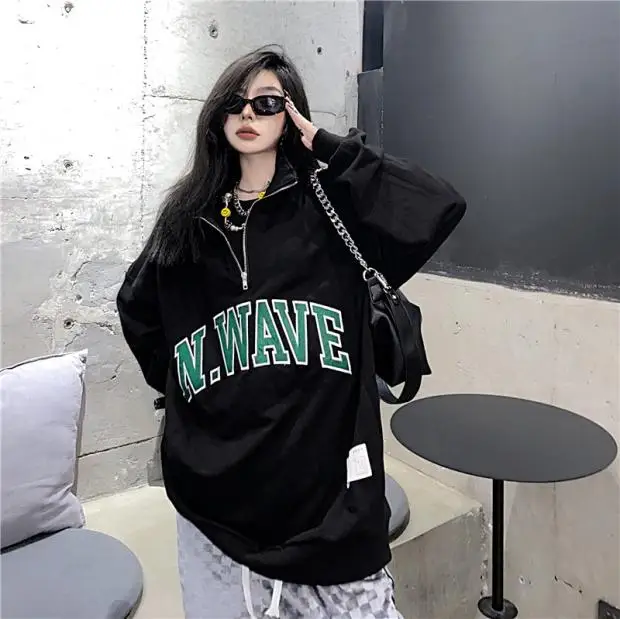 2021 Crew Neck Retro Sweatshirt Fried Street High-end Women's Design Sensation Top Loose Hoodie
2021 Crew Neck Retro Sweatshirt Fried Street High-end Women's Design Sensation Top Loose Hoodie