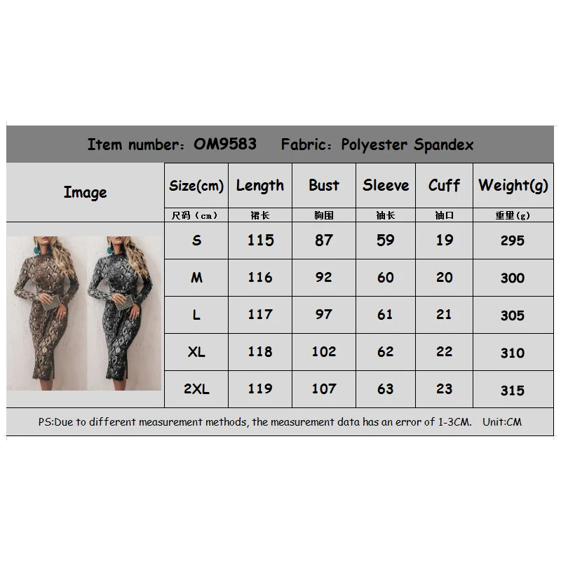 LUCKYFRIDAYF Sexy Black Snake Print Long Sleeve Hip Slim MIdi Dress Plus Size Woman Vestido De Mujer Dresses Kobieta Sukienka 2X
LUCKYFRIDAYF Sexy Black Snake Print Long Sleeve Hip Slim MIdi Dress Plus Size Woman Vestido De Mujer Dresses Kobieta Sukienka 2X
