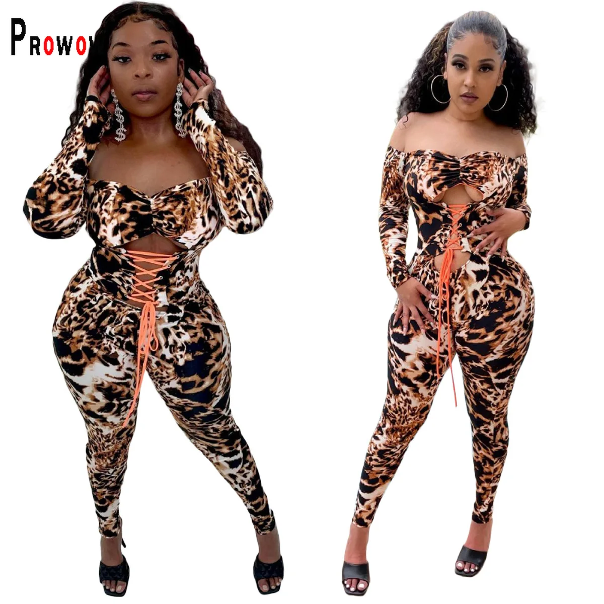 Prowow Leopard Women Jumpsuits Sexy Criss-Cross Lace Up Bodycon Outfits Long Sleeve Spring Fall One Piece Ropmer Streetwear
Prowow Leopard Women Jumpsuits Sexy Criss-Cross Lace Up Bodycon Outfits Long Sleeve Spring Fall One Piece Ropmer Streetwear