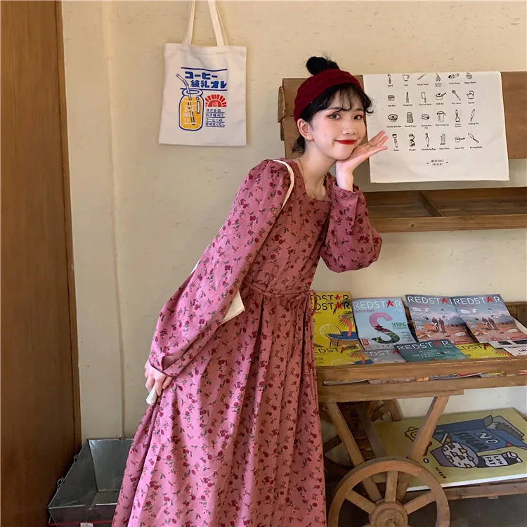 vintage flower print dress Women's Clothing autumn winter new square collar loose casual bandage dresses fashion brand Female
vintage flower print dress Women's Clothing autumn winter new square collar loose casual bandage dresses fashion brand Female