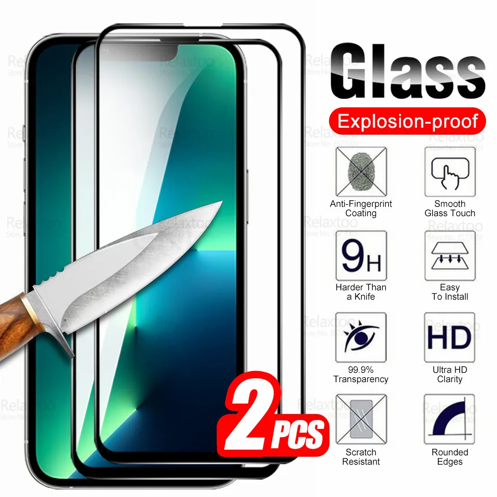 Закаленное стекло с полным покрытием для Iphone 13 Pro Max, 2 шт., Защитное стекло для Iphone13 Mini I Phone Aifon 13Pro, защитная пленка для экрана 
Закаленное стекло с полным покрытием для Iphone 13 Pro Max, 2 шт., Защитное стекло для Iphone13 Mini I Phone Aifon 13Pro, защитная пленка для экрана