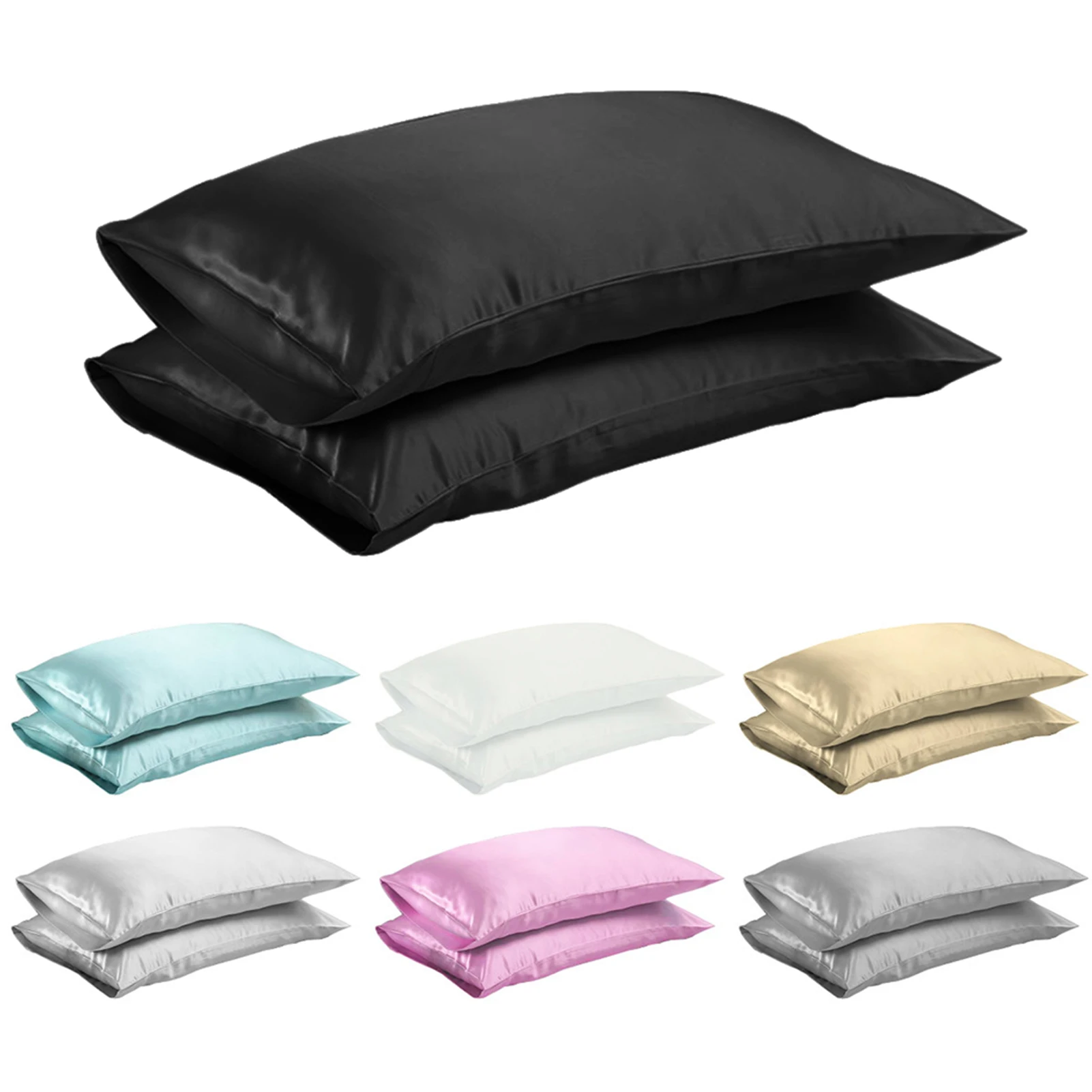 Queen/KING Silk~y Satin Pillow Case Bedding Pillowcase Smooth Home Color Imitation Soft And Shiny Help Sleep
Queen/KING Silk~y Satin Pillow Case Bedding Pillowcase Smooth Home Color Imitation Soft And Shiny Help Sleep