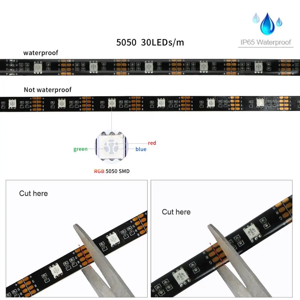 USB 5V RGB Светодиодные ленты SMD 5050 2835 Светодиодный светильник полосы ТВ Подсветка с