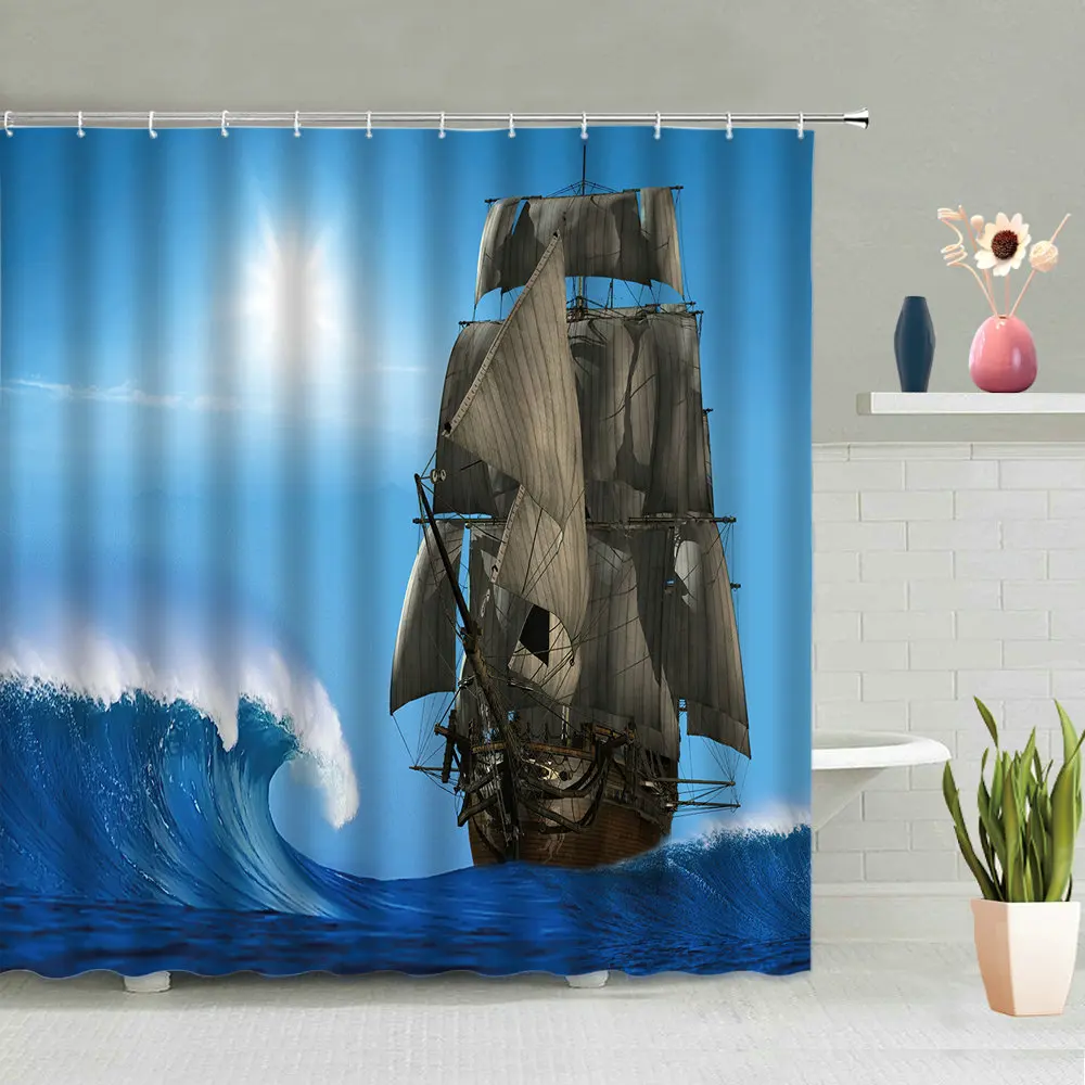 Ocean Sailboat Shower Curtain Mountain Sea Ship Scenery Summer Blue Sky Cloud Scenic Bathroom Curtains Bath Screen Decor Hooks
Ocean Sailboat Shower Curtain Mountain Sea Ship Scenery Summer Blue Sky Cloud Scenic Bathroom Curtains Bath Screen Decor Hooks