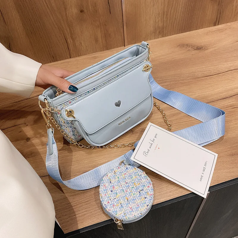 Bags For Women 2021 Fashion Chain Wide Shoulder Strap Handbags Elegant Female Sweet Shoulder Crossboby Bag Designer Bag Purses
Bags For Women 2021 Fashion Chain Wide Shoulder Strap Handbags Elegant Female Sweet Shoulder Crossboby Bag Designer Bag Purses