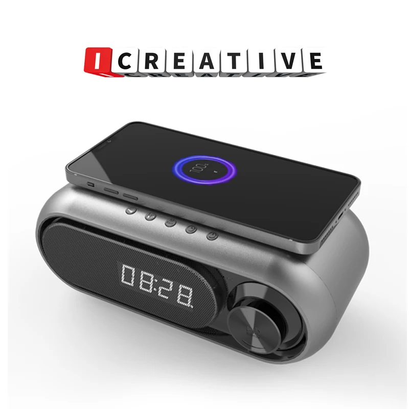 New wireless Bluetooth-compatible Speaker charging LED clock alarm FM radio TF card Speaker with wireless charger
New wireless Bluetooth-compatible Speaker charging LED clock alarm FM radio TF card Speaker with wireless charger