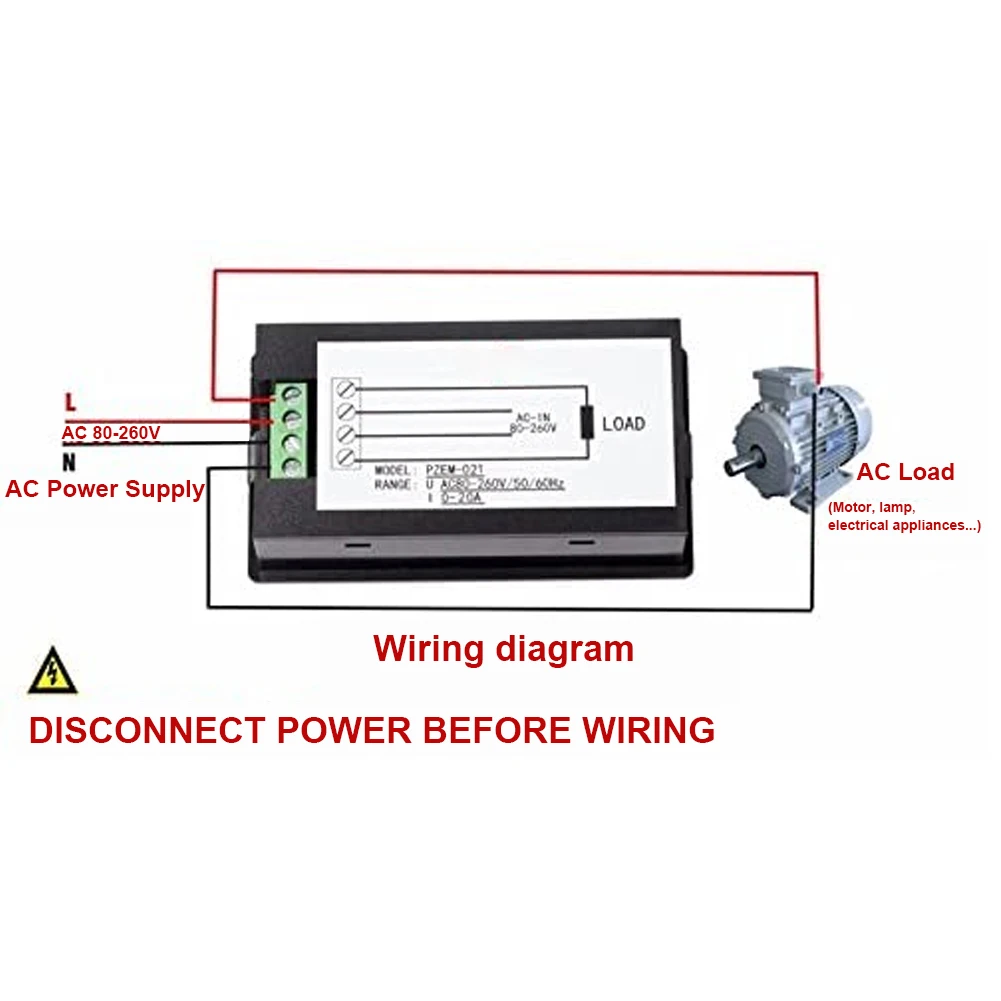 PZEM-021 Digital AC Voltmeter Ammeter Power Energy Meter Black Current Power Energy Meter Pannel Volt Amp Watt Gauge Multimeter
PZEM-021 Digital AC Voltmeter Ammeter Power Energy Meter Black Current Power Energy Meter Pannel Volt Amp Watt Gauge Multimeter