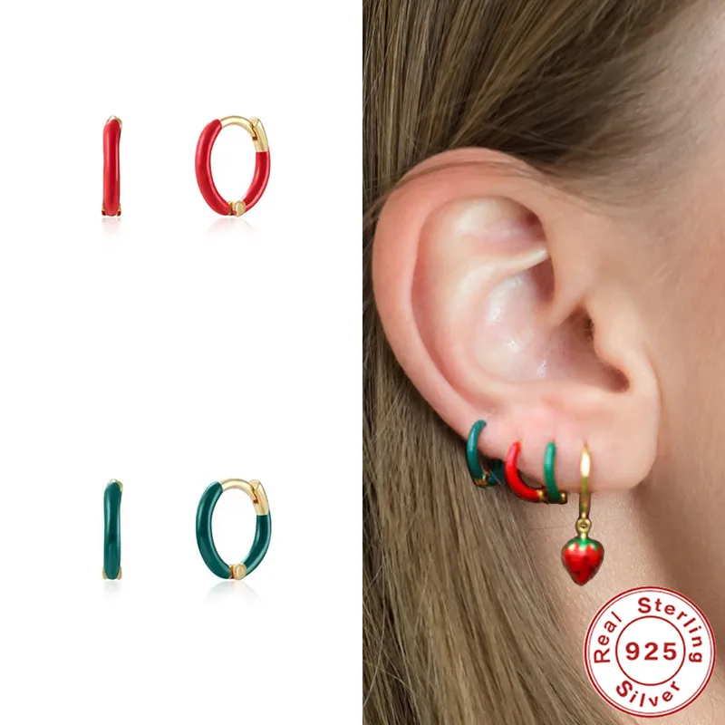 Sterling Silver Huggie Earrings for Women 2021 Enamel Color Hoop Earrings Piercing Pendientes Aros Colores Gift Brincos Luxury
Sterling Silver Huggie Earrings for Women 2021 Enamel Color Hoop Earrings Piercing Pendientes Aros Colores Gift Brincos Luxury