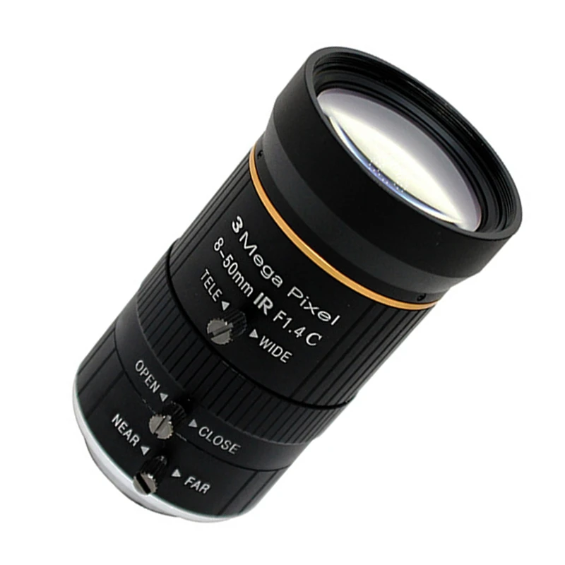 Manual Iris Lens 8-50mm 3MP 1/2 C Mount Industrial Lens Camera Accessories
Manual Iris Lens 8-50mm 3MP 1/2 C Mount Industrial Lens Camera Accessories