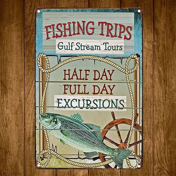 Fishing Trips Vintage Tin Signs Craft Tin Sign Retro Metal Painting Antique Iron Poster Bar Pub Signs Wall Art Sticker 20x30 Cm
Fishing Trips Vintage Tin Signs Craft Tin Sign Retro Metal Painting Antique Iron Poster Bar Pub Signs Wall Art Sticker 20x30 Cm