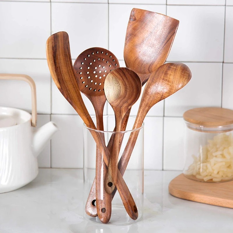 Wooden Spoons, Wooden Spoons for Cooking, 5-Piece Reusable Wood Kitchen Utensils Set Tools for Cooking Nonstick Cookware
Wooden Spoons, Wooden Spoons for Cooking, 5-Piece Reusable Wood Kitchen Utensils Set Tools for Cooking Nonstick Cookware