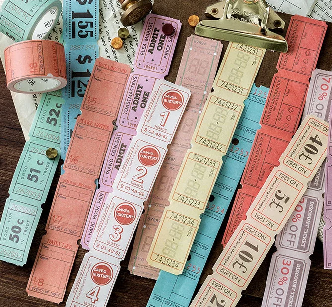 Vintage Ticket Theme High Quality Japanese Fashion Masking Tape 30mm*5M Creative Old Fashion Washi Tape
Vintage Ticket Theme High Quality Japanese Fashion Masking Tape 30mm*5M Creative Old Fashion Washi Tape