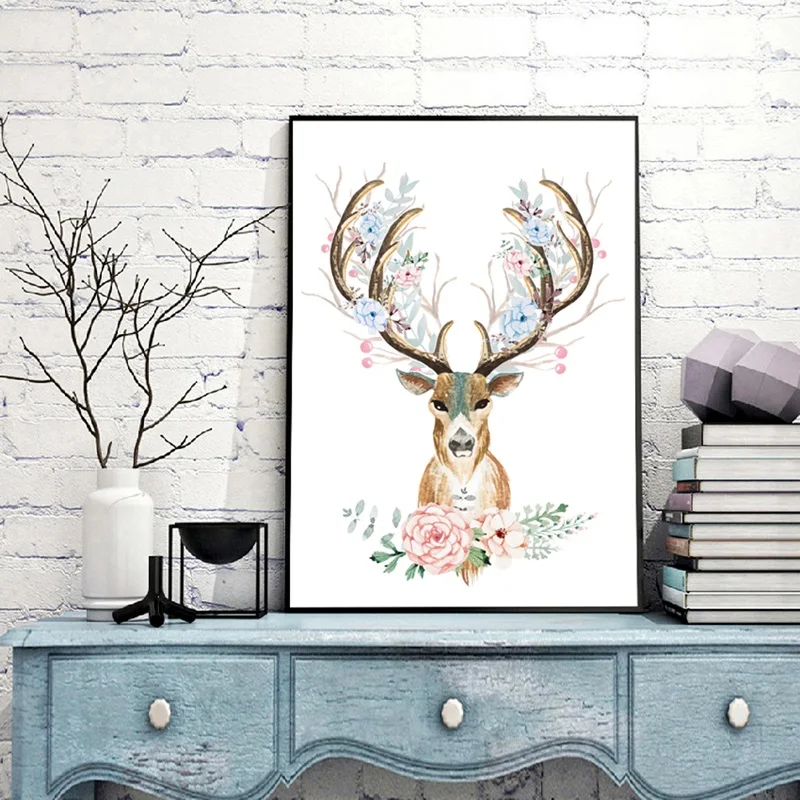 Home Canvas Decor Painting Nordic Modern Hand-painted Cartoon Elk Flower Combination Decorative Painting For Living Room Wallart
Home Canvas Decor Painting Nordic Modern Hand-painted Cartoon Elk Flower Combination Decorative Painting For Living Room Wallart