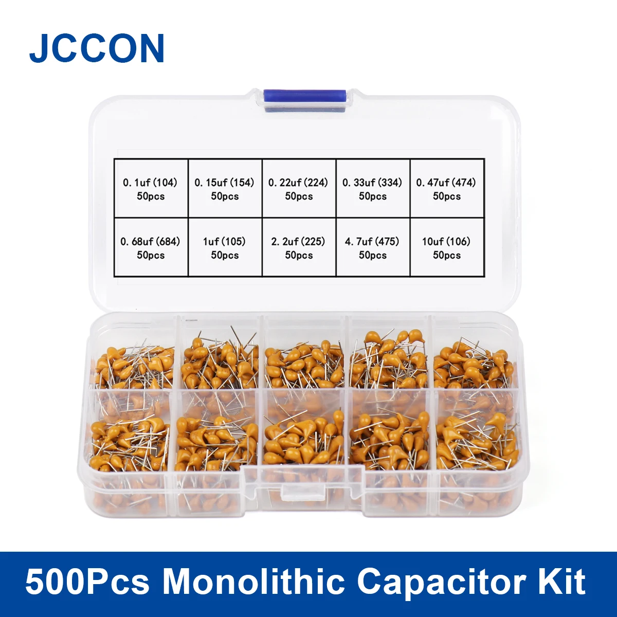 500Pcs Ceramic Capacitor kit 10Valuesx50Pcs 0.1uf-10uf (104-105) Multilayer Ceramic Capacitors Assorted Kit with Storage Box
500Pcs Ceramic Capacitor kit 10Valuesx50Pcs 0.1uf-10uf (104-105) Multilayer Ceramic Capacitors Assorted Kit with Storage Box