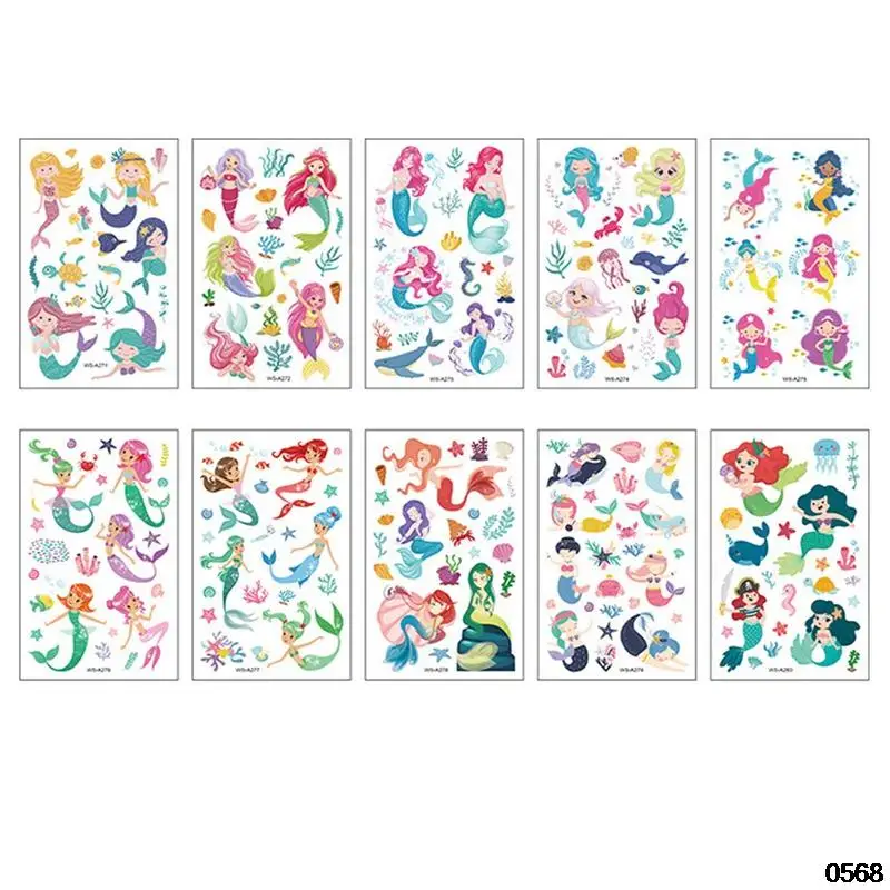 10pcs Cartoon Mermaid Tattoos Children Temporary Tattoo Stickers Party Makeup Temporary Body Art Disposable Stickers
10pcs Cartoon Mermaid Tattoos Children Temporary Tattoo Stickers Party Makeup Temporary Body Art Disposable Stickers