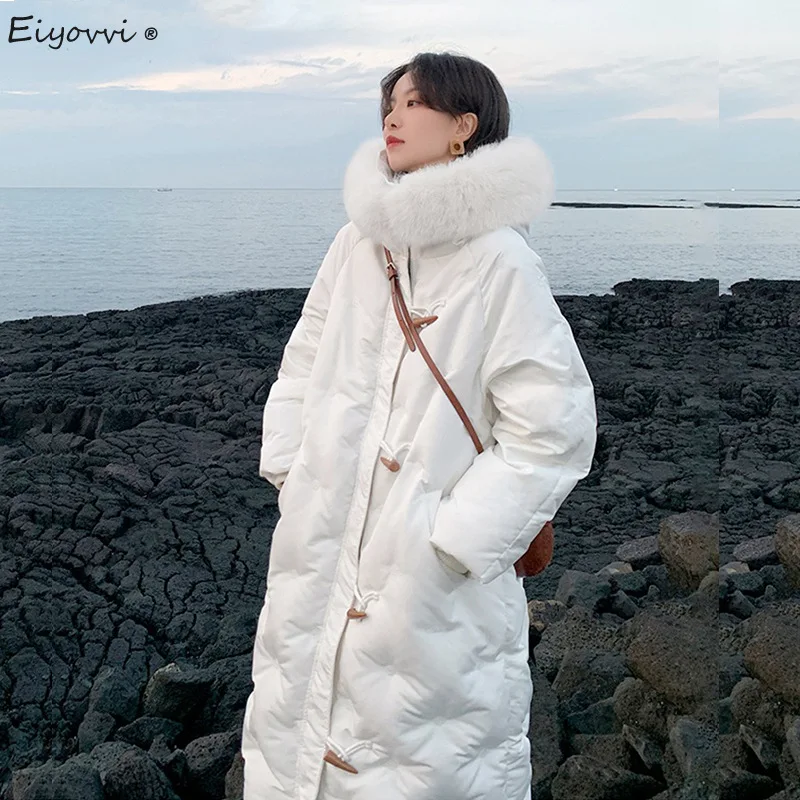2021 Winter New Snowflake Embroidered Ox Horn Button Down Jacket Women's Long Knee Real Fur Collar Hooded Fashion Korean Coat
2021 Winter New Snowflake Embroidered Ox Horn Button Down Jacket Women's Long Knee Real Fur Collar Hooded Fashion Korean Coat