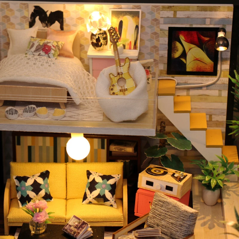 Roombox Wooden Dollhouse Handmade DIY Mini House Loft Doll Houses Light Home Furniture Birthday Gift Crafts Boys Girls Toys
Roombox Wooden Dollhouse Handmade DIY Mini House Loft Doll Houses Light Home Furniture Birthday Gift Crafts Boys Girls Toys