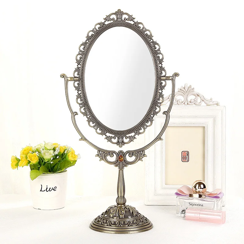 HD retro European mirror Girl makeup Desktop Double sided Bedroom Desktop Household Dressing mirrors
HD retro European mirror Girl makeup Desktop Double sided Bedroom Desktop Household Dressing mirrors