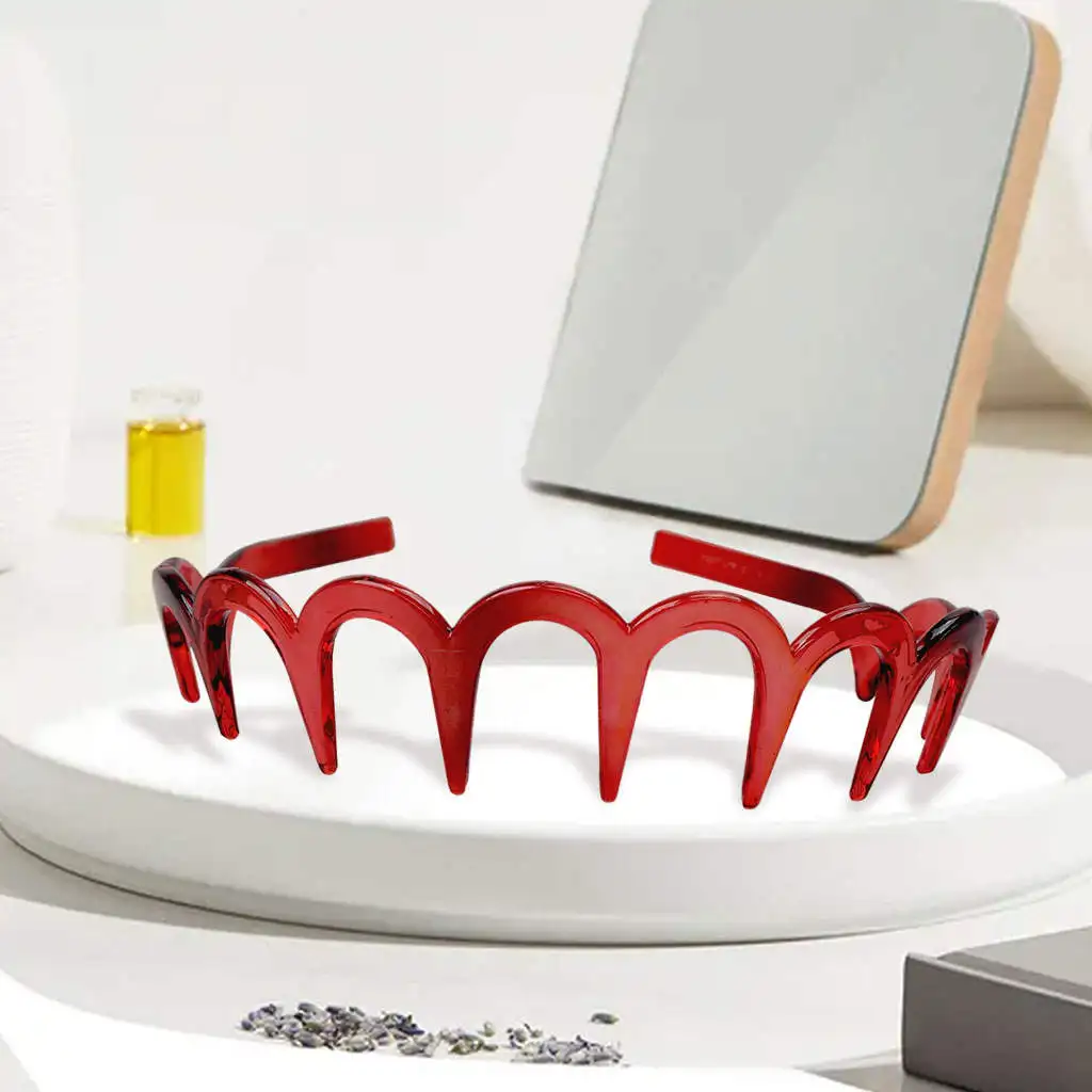 Shark Teeth Comb Headbands Zig Claw Headdress Wave Headbands Tortoise Shell Effect Red Unisex for Football Ladies Women Girls
Shark Teeth Comb Headbands Zig Claw Headdress Wave Headbands Tortoise Shell Effect Red Unisex for Football Ladies Women Girls