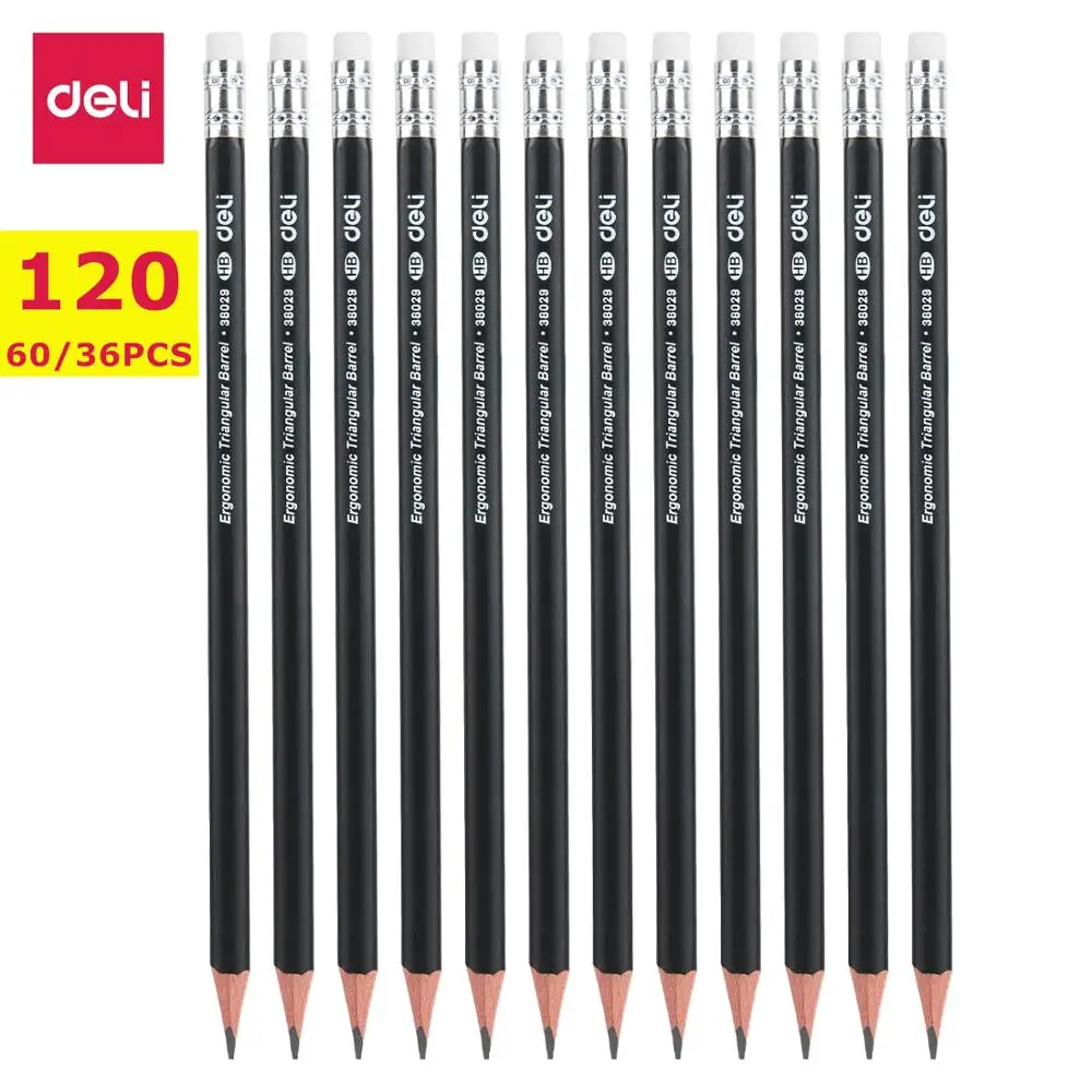Deli 38029 Triangular Pre-sharpened HB/2B School Pencils with Eraser Black Lead Wood Wooden Graphite Pencil Stationery School
Deli 38029 Triangular Pre-sharpened HB/2B School Pencils with Eraser Black Lead Wood Wooden Graphite Pencil Stationery School