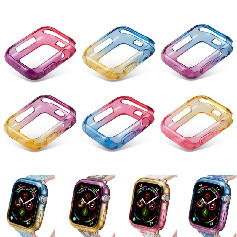 Тонкий мягкий чехол из ТПУ для apple watch 44 мм 40 iwatch серии 4 ударопрочный корпус