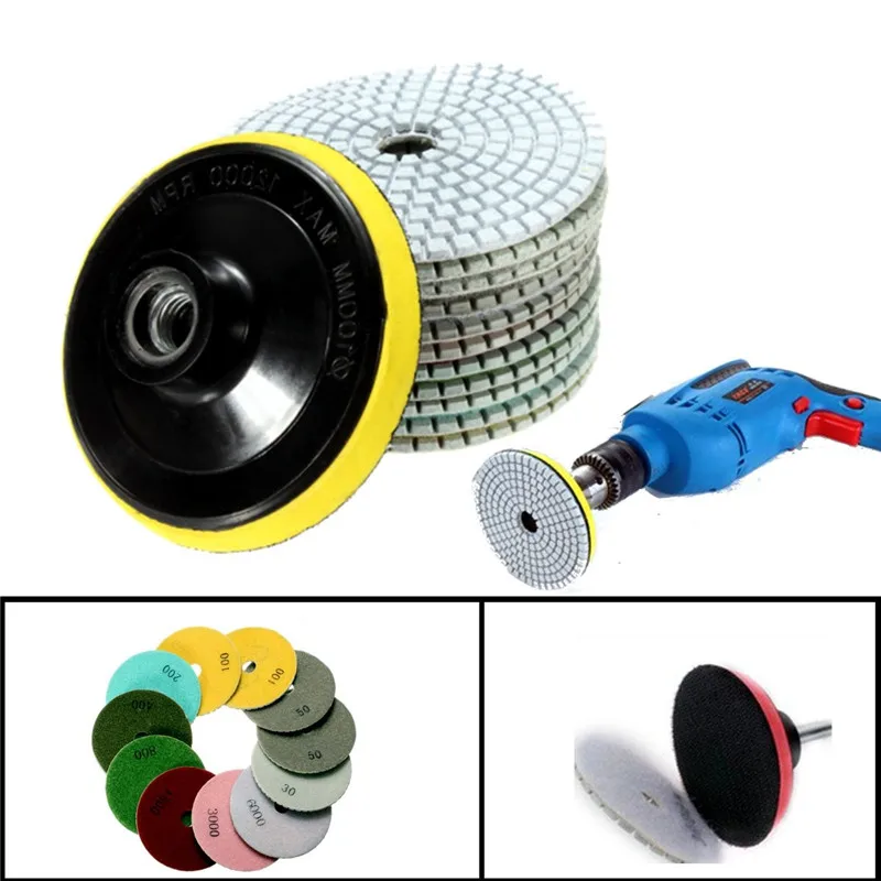 12pcs/Set 4'/100mm Abrasive Tools Wet Dry Diamond Polishing Pads Sanding Disc Grinder For Granite Stone Concrete Marble Polisher
12pcs/Set 4'/100mm Abrasive Tools Wet Dry Diamond Polishing Pads Sanding Disc Grinder For Granite Stone Concrete Marble Polisher