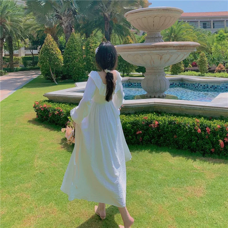 White Fairy Ruffle Party Dress Women Square Collar Cross Butterfly Princess Dresses Elegant Full Sleeve Bow Robes Long
White Fairy Ruffle Party Dress Women Square Collar Cross Butterfly Princess Dresses Elegant Full Sleeve Bow Robes Long