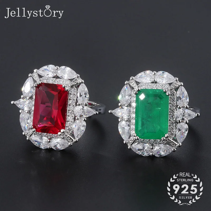 Jellystory vintage rings for women 100% real 925 sterling silver jewelry with rectangle shape emerald ruby gemstone wedding gift
Jellystory vintage rings for women 100% real 925 sterling silver jewelry with rectangle shape emerald ruby gemstone wedding gift