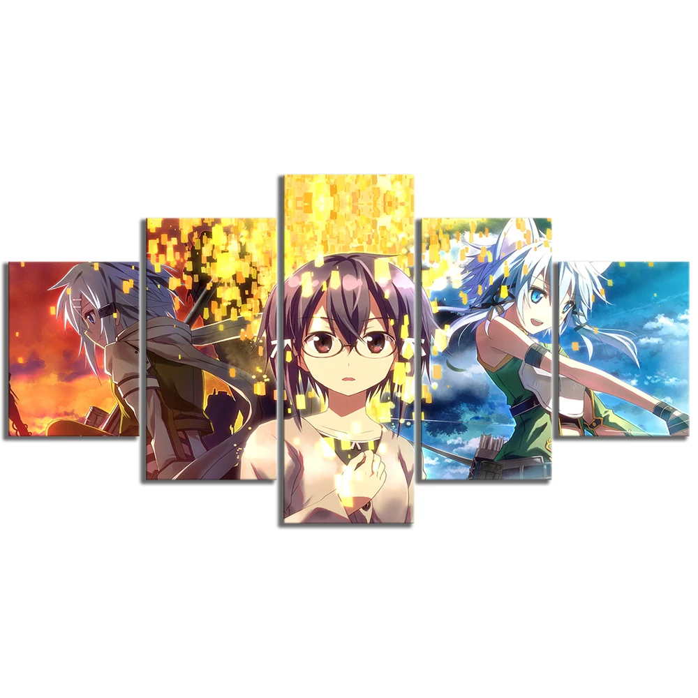 Canvas Print Picture Wall Artwork Paintings 5 Panel Sword Art Online Anime Girls Home Decor Module Poster Living Room Framework
Canvas Print Picture Wall Artwork Paintings 5 Panel Sword Art Online Anime Girls Home Decor Module Poster Living Room Framework