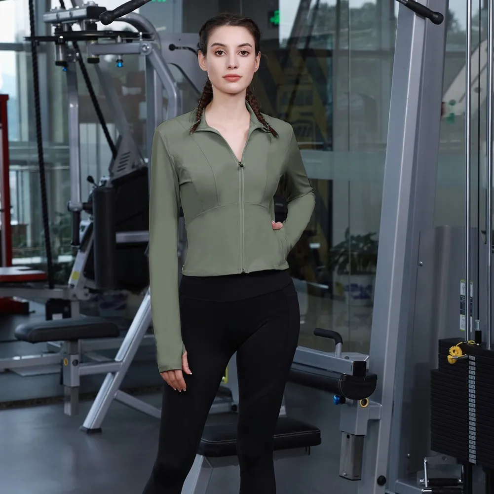 Sports Yoga Zipper Jacket Women's Tight Fitting Quick Drying Stand Up Collar Long Sleeved Gym Running Workout Sportswear 2021
Sports Yoga Zipper Jacket Women's Tight Fitting Quick Drying Stand Up Collar Long Sleeved Gym Running Workout Sportswear 2021