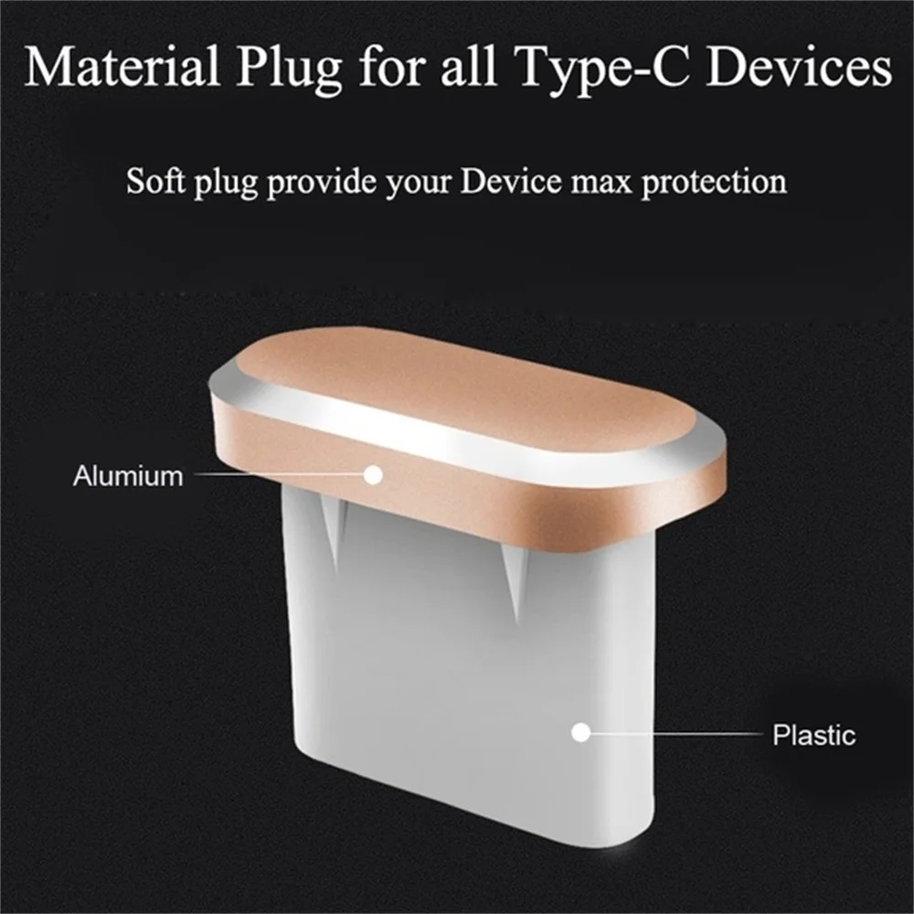 2pcs / set Metal Type C Charging Port Anti-Dust Plug 3.5mm Earphone Jack Dust For Samsung Huawei Xiaomi Universal | Мобильные