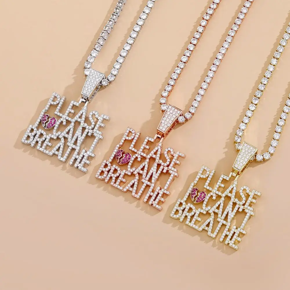 CAN'T BREATHE Pendant Copper Ice Out Cubic Zircon Chocker Necklaces Charm Fashion Gift Jewelry Hip Hop For Men Women Gifts
CAN'T BREATHE Pendant Copper Ice Out Cubic Zircon Chocker Necklaces Charm Fashion Gift Jewelry Hip Hop For Men Women Gifts