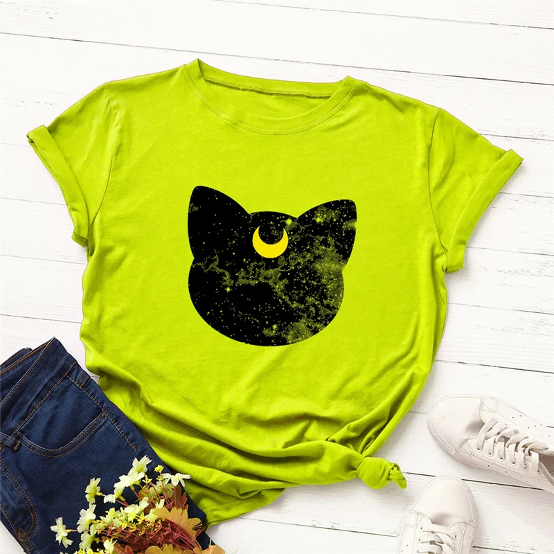 Womens Shirts Plus Size 5XL Moon Cat Letter Print T Shirt Women Cotton O Neck Short Sleeve Tee Shirt Summer T-Shirt Ladies Tops
Womens Shirts Plus Size 5XL Moon Cat Letter Print T Shirt Women Cotton O Neck Short Sleeve Tee Shirt Summer T-Shirt Ladies Tops