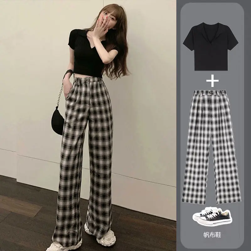 Suit, Female Autumn Korean Style 2020 New Autumn and Winter Two-Piece Short-Height High Student Plaid Pants Ins Fashion 
Suit, Female Autumn Korean Style 2020 New Autumn and Winter Two-Piece Short-Height High Student Plaid Pants Ins Fashion