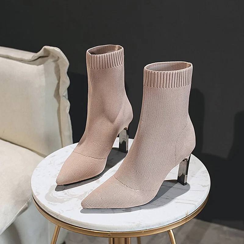 Женские ботинки с острым носком, Модные ботильоны на квадратном каблуке, дамские вязаные ботинки без шнуровки, женская повседневная обувь, ... 
Женские ботинки с острым носком, Модные ботильоны на квадратном каблуке, дамские вязаные ботинки без шнуровки, женская повседневная обувь, ...