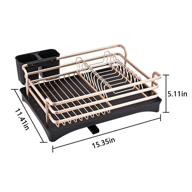 TTLIFE Space Aluminum Dish Holder Drain Board Stand Rack For Kitchen Space Saving Organizer Kitchen Storage Rack Rose Gold
TTLIFE Space Aluminum Dish Holder Drain Board Stand Rack For Kitchen Space Saving Organizer Kitchen Storage Rack Rose Gold