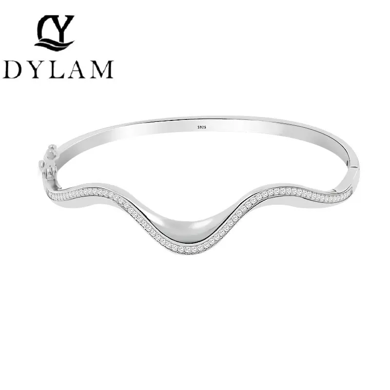 Luxurious Wavy Bangle & Bracelet for women Birthday present Gifts Authentic 100% 925 Sterling Silver Jewelry 18cm
Luxurious Wavy Bangle & Bracelet for women Birthday present Gifts Authentic 100% 925 Sterling Silver Jewelry 18cm