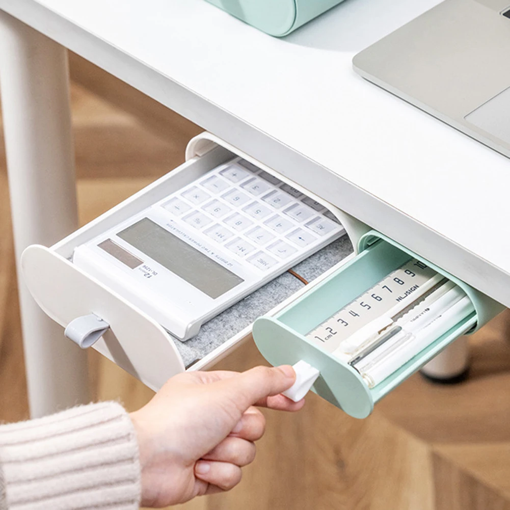Under Table Drawer Punch Free Slide Out Hidden Storage Box Stationery Organizer Holder Tray for Home Office School
Under Table Drawer Punch Free Slide Out Hidden Storage Box Stationery Organizer Holder Tray for Home Office School