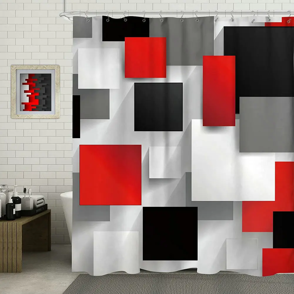 Modern Geometric Shower Curtain Mid Century Abstract Black Red Gray White Print Polyester Waterproof Fabric Home Bathroom Decor
Modern Geometric Shower Curtain Mid Century Abstract Black Red Gray White Print Polyester Waterproof Fabric Home Bathroom Decor