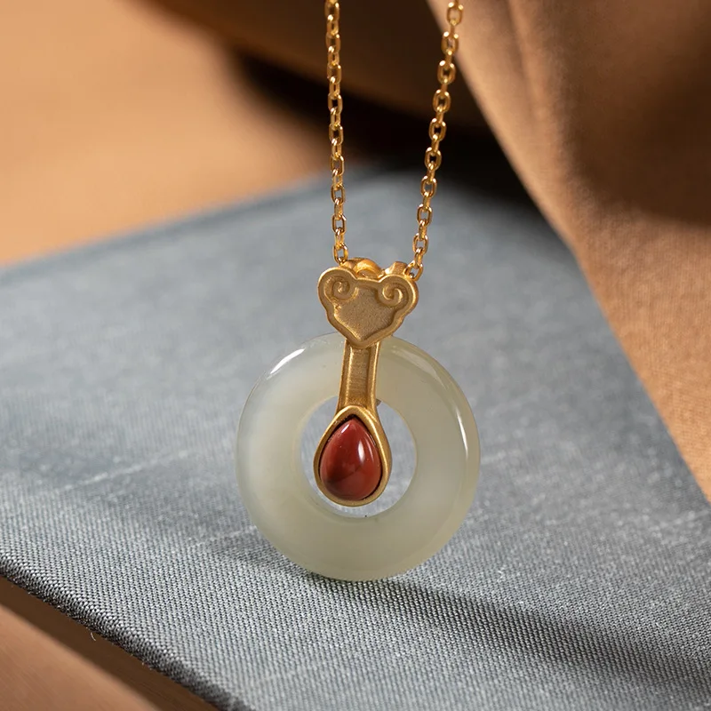 Natural 925 sterling silver gilded inlaid hetian jade safety button retro pendant jewellery fashion for women lucky
Natural 925 sterling silver gilded inlaid hetian jade safety button retro pendant jewellery fashion for women lucky