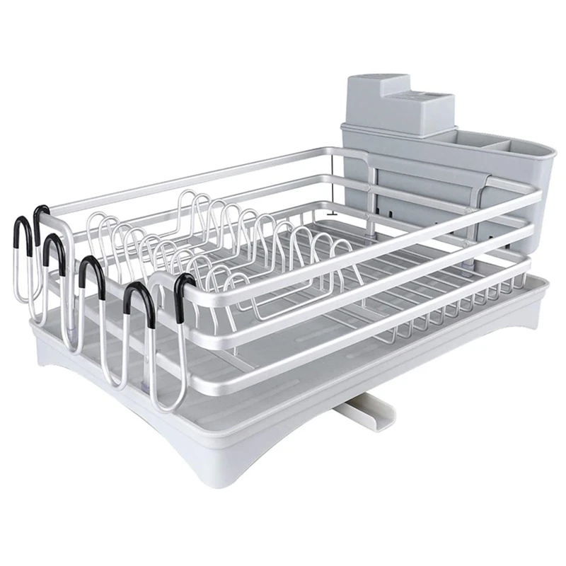 Dish Drying Rack, Compact Rustproof Dish Rack and Drainboard Set, Dish Drainer with Adjustable Swivel Spout
Dish Drying Rack, Compact Rustproof Dish Rack and Drainboard Set, Dish Drainer with Adjustable Swivel Spout