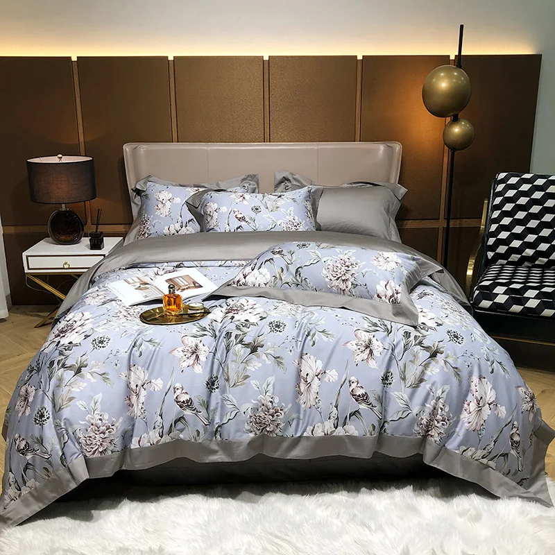 American Style Luxury Printing Bedding Set Pure Cotton Flowers Duvet Cover Bed Linens Pillowcase Geometric Bedspread Sheet 4pcs
American Style Luxury Printing Bedding Set Pure Cotton Flowers Duvet Cover Bed Linens Pillowcase Geometric Bedspread Sheet 4pcs