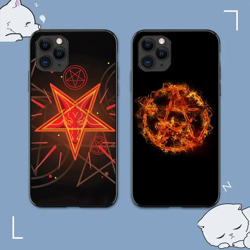 

RuiCaiCa Pentagram 666 Demonic Satanic Phone Case for iphone 13 8 7 6 6S Plus X 5S SE 2020 XR 11 12 mini pro XS MAX