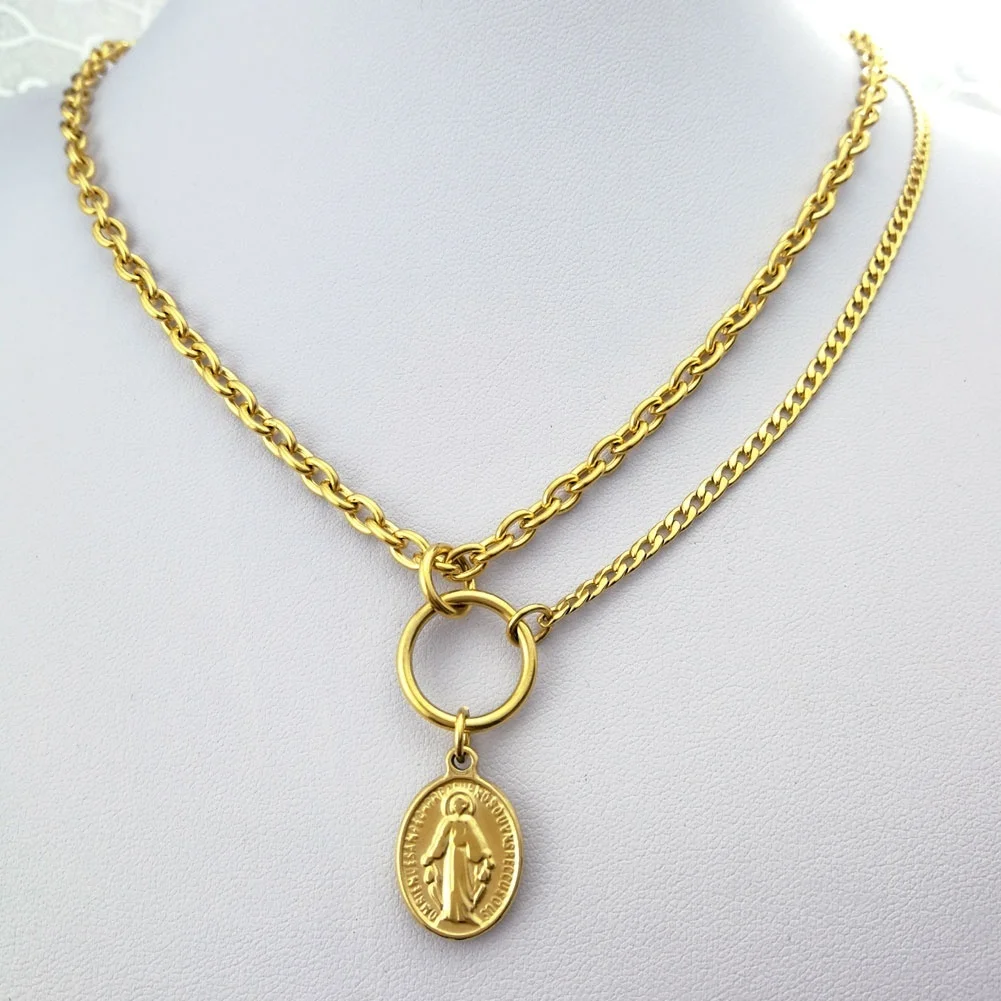 Trendy New Design Hip Hop 316L Stainless Steel Men's and Women's Virgin Mary Pendant Necklace
Trendy New Design Hip Hop 316L Stainless Steel Men's and Women's Virgin Mary Pendant Necklace